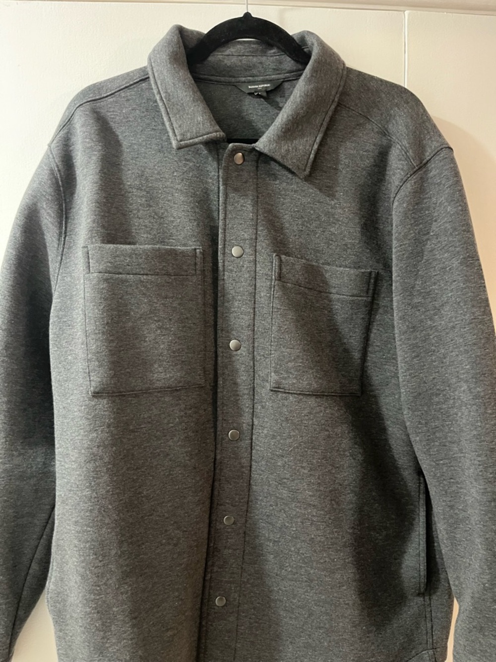Banana Republic Charcoal Gray Snap-Front Overshirt